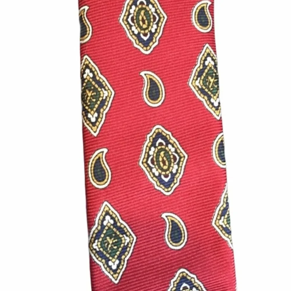 Tommy Hilfiger Paisley Tie Blue Red - Picture 4 of 6